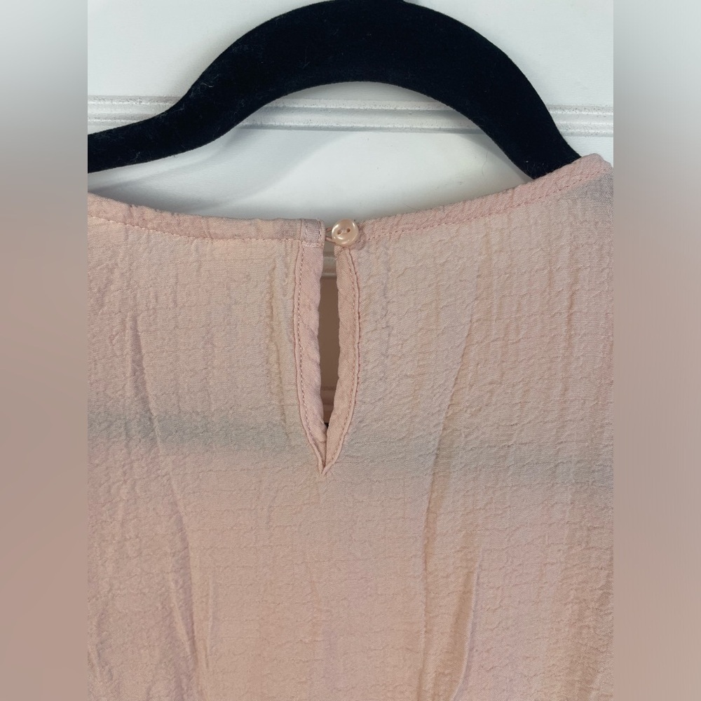 H&M Pink Puffed-Sleeved V-neck Wrap over Front Kids Dress Size 8 EUC - Picture 10 of 11
